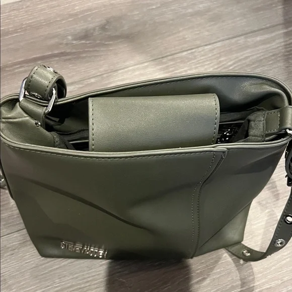 Steve Madden Sage Green Faux Leather Shoulder Bag Crossbody - Picture 6 of 9